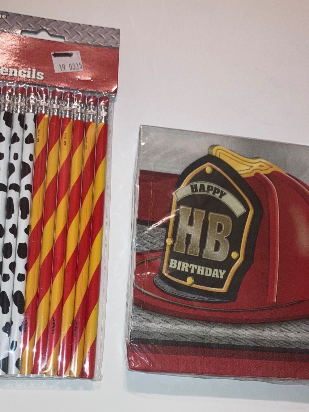 NWT Firefighter Birthday Party Supplies Bundle - Themed Pencils & Napkins